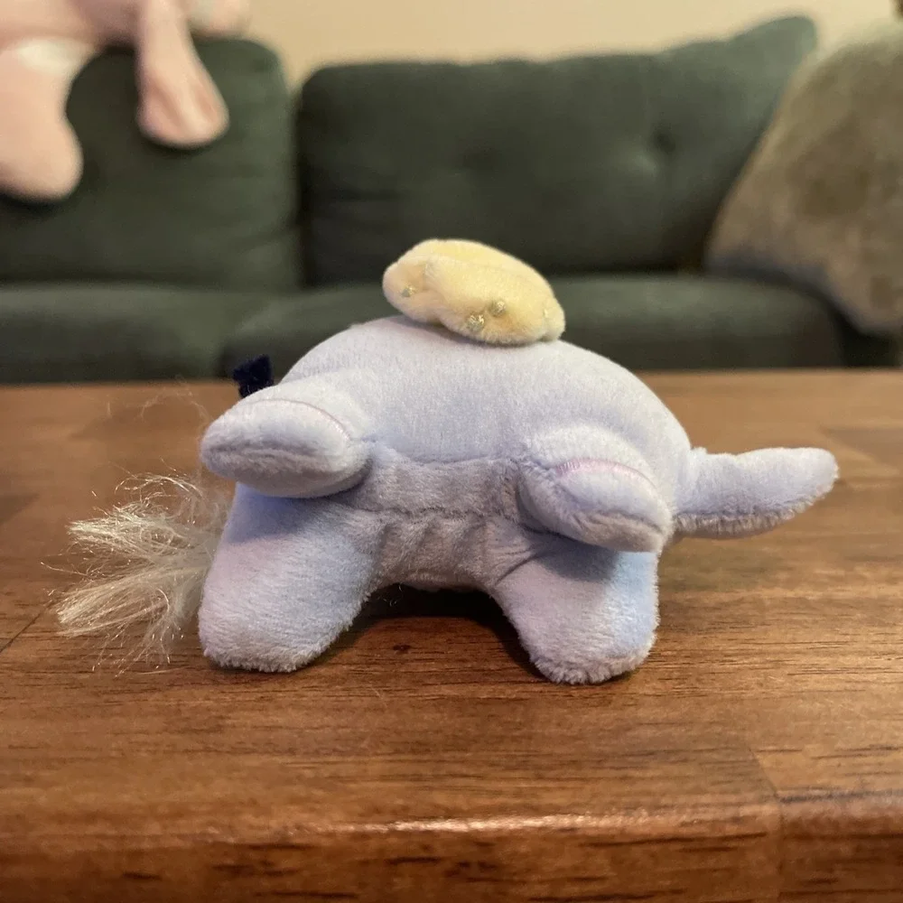 Carters Just One Year Blue Yellow Elephant Plush Baby‎ Lovey Crib Toy Mini 4.5